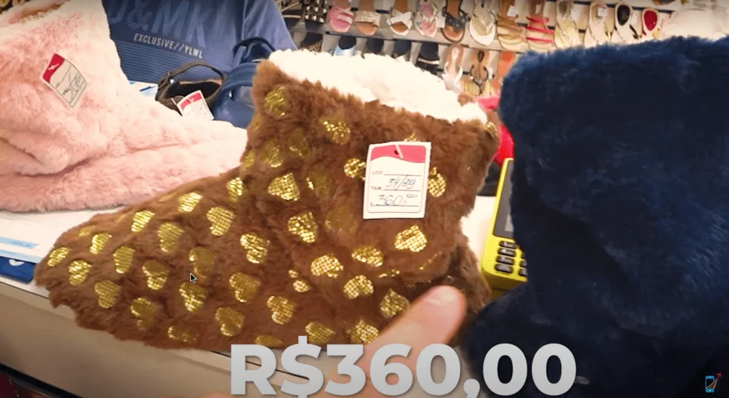 pantufa na rua dos fornecedores de calçados
